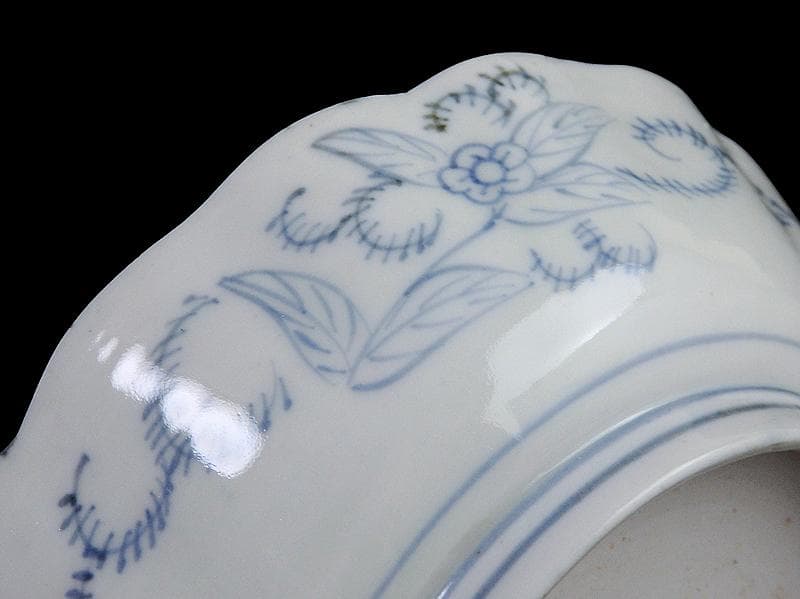 古伊万里 染付 亀甲紋に草花紋の図 膾皿 江戸期 D568AS-fbsx - メルカリ