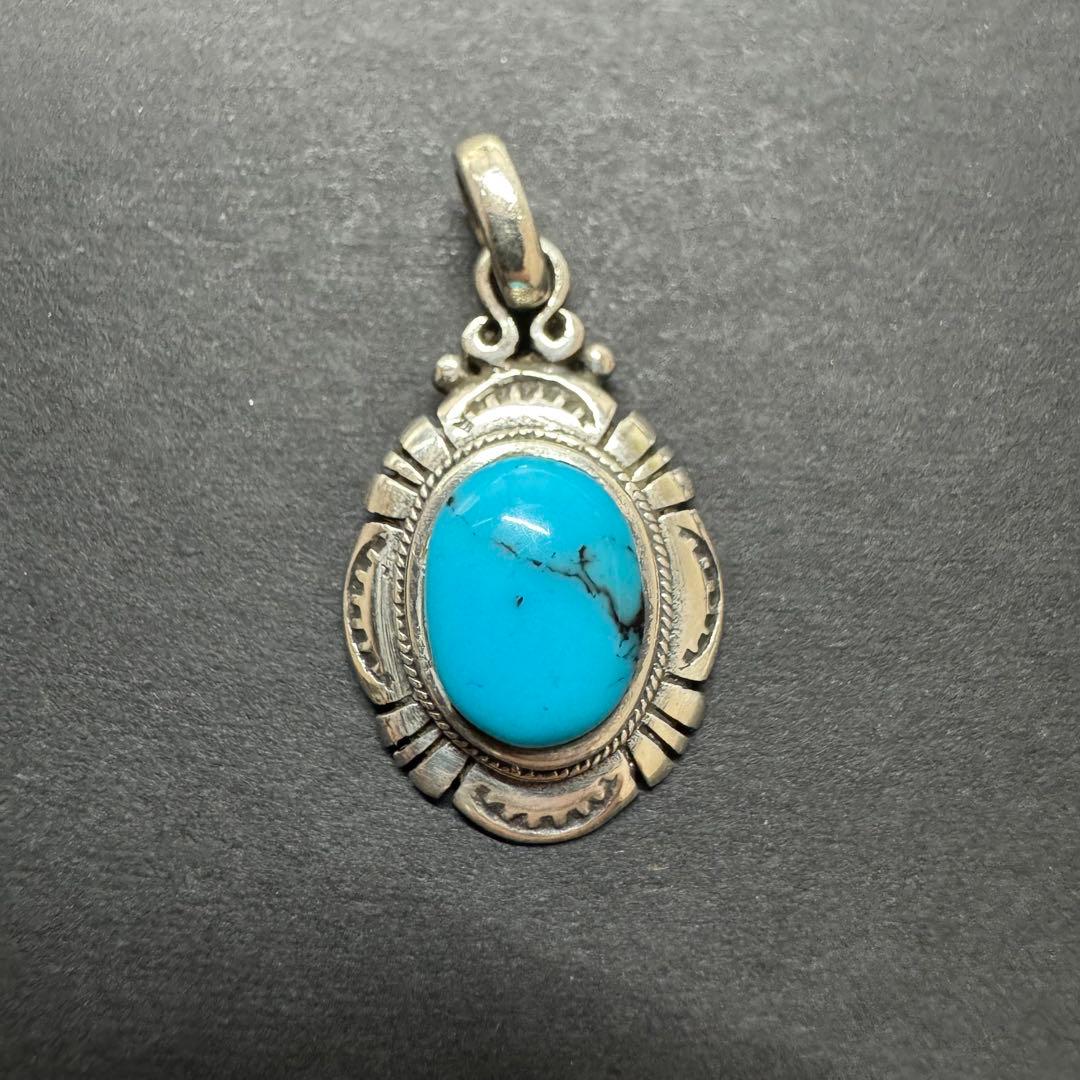 silver925】ブルーターコイズ ネックレストップ - メルカリ