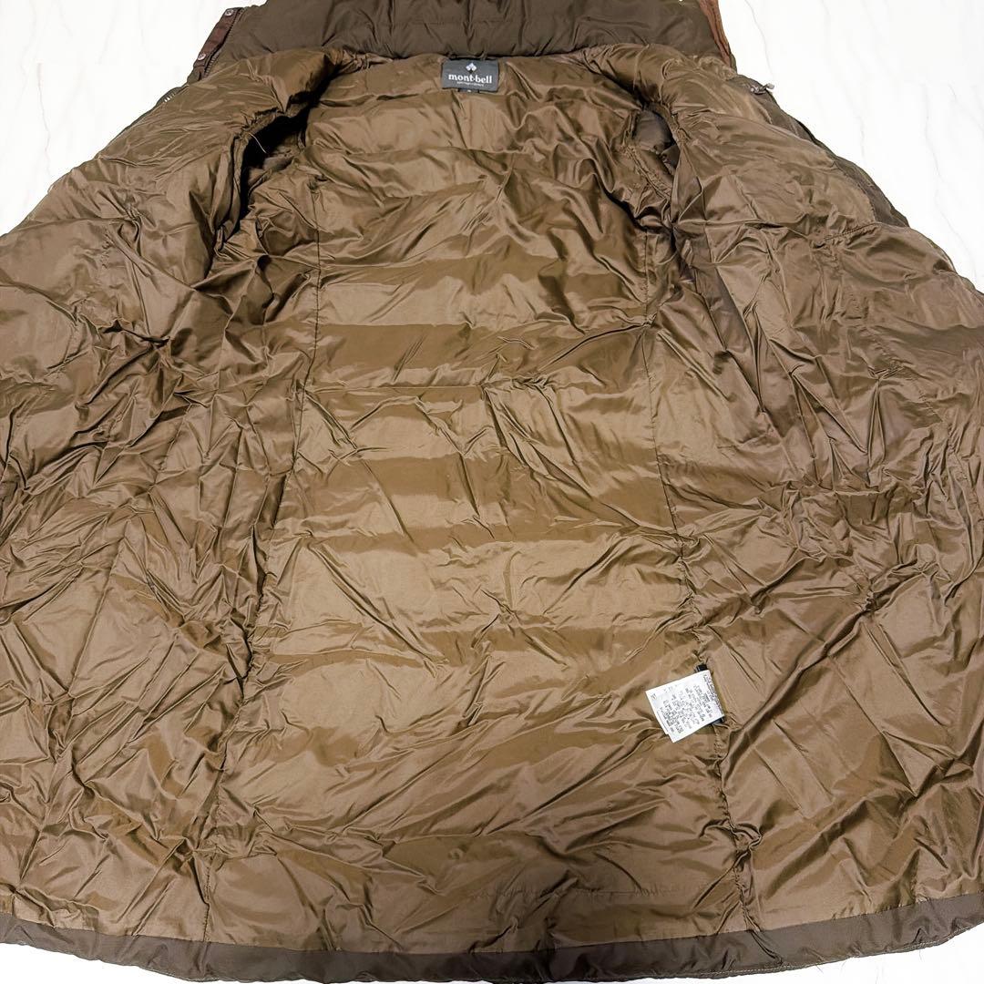 《美品》モンベル トラベルダウンロングコート ブラウン 2way Sサイズ