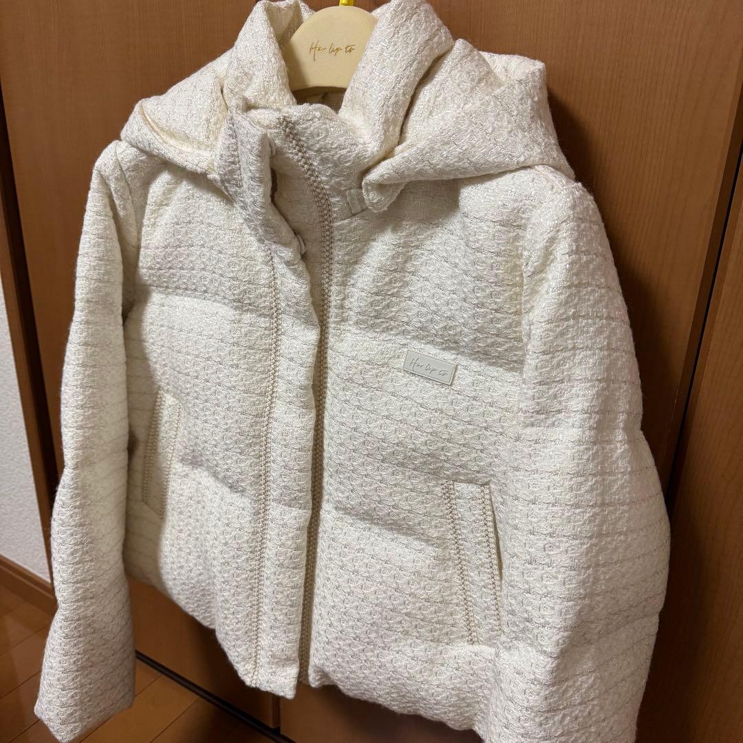 Her lip to Hooded Tweed Down Jacket S - メルカリ