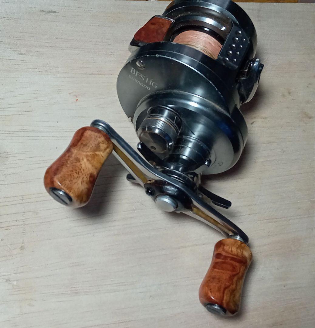 花梨ノブ 紅白 シマノ ダイワ リールノブ ハンドルノブ ダブル ベイト