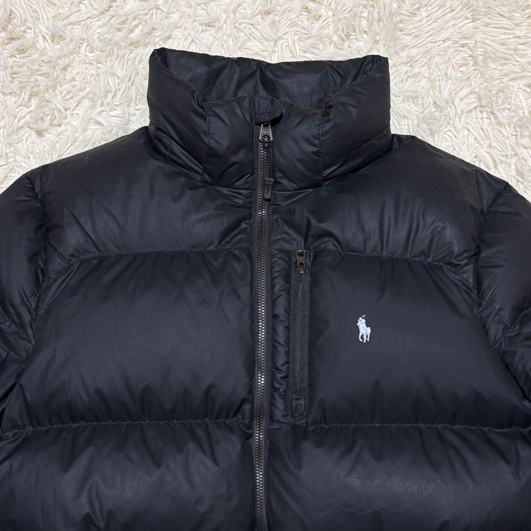ポロラルフローレン ダウンジャケット M相当 ロゴ ブラック 肉厚 近年