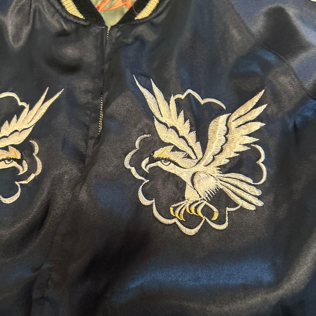 東洋エンタープライズ 刺柄デザイン スカジャン L TT10636 グリーン