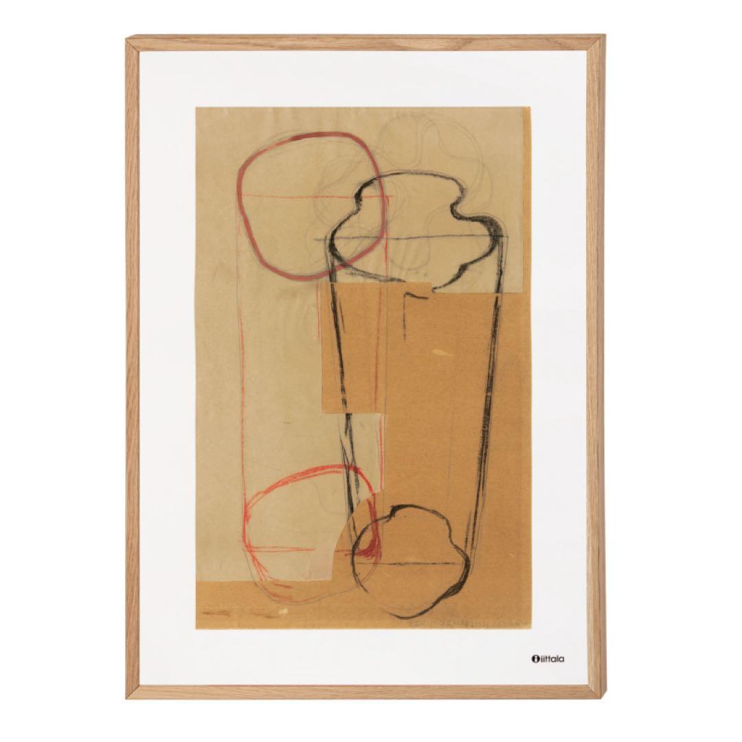 イッタラ アートポスター アルヴァ・アアルト スケッチ ブラウン