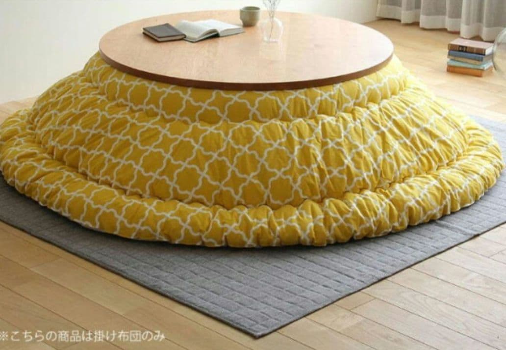 モロッカン柄*245cm*こたつ布団*イエロー*丸型 当店オリジナル！ モロッカン柄 こたつ布団 厚掛け単品 直径245cm