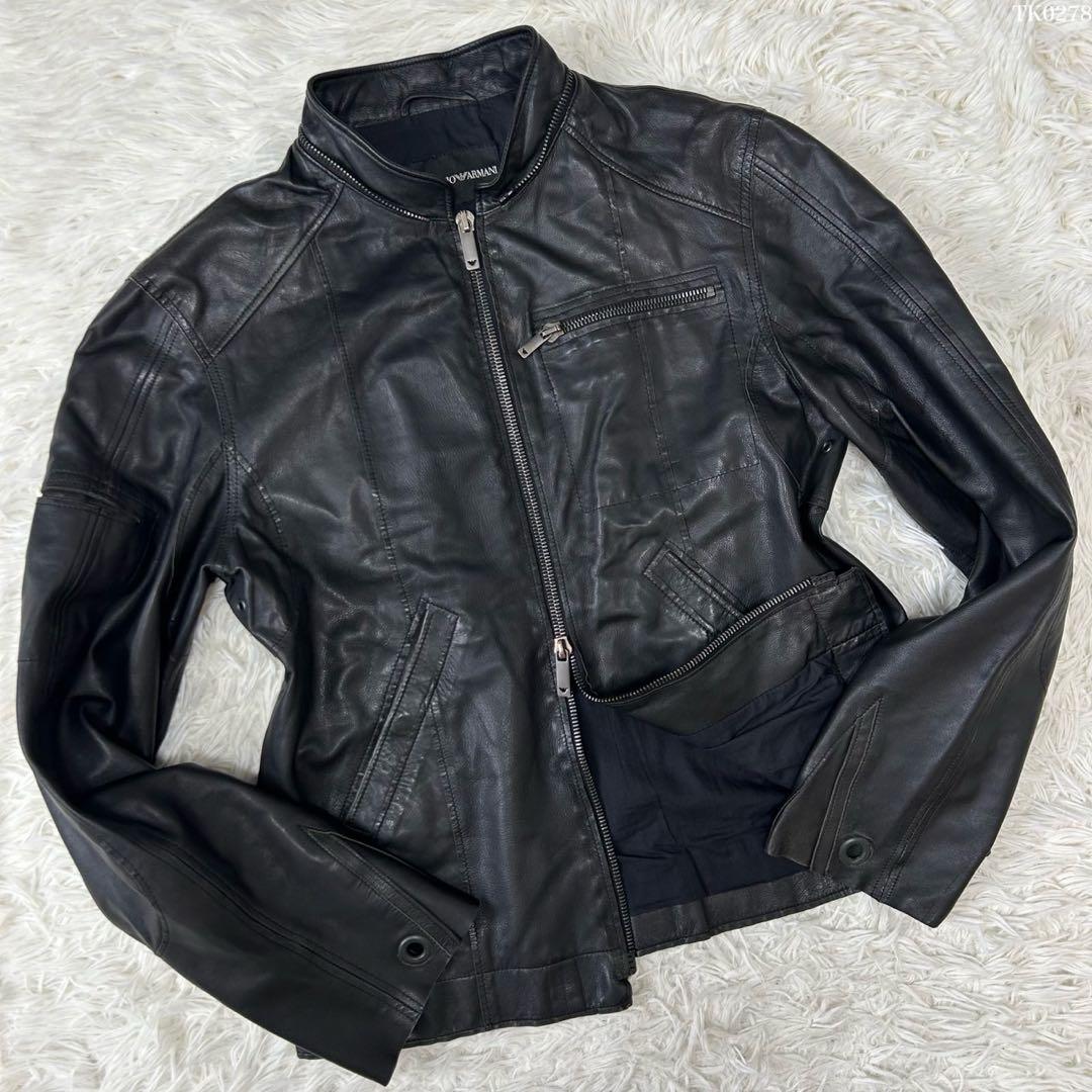 【美品/XL】エンポリオ アルマーニ レザージャケット ライダース 本革 黒 楽天市場】エンポリオアルマーニ EMPORIO ARMANI メンズ アウター