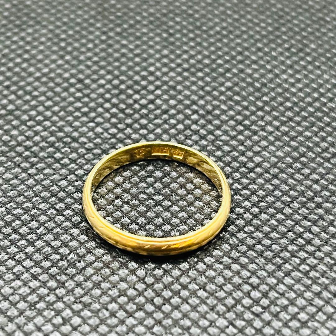 K18 2.3g レトロデザインリング 昭和ヴィンテージ 11号 鑑定済