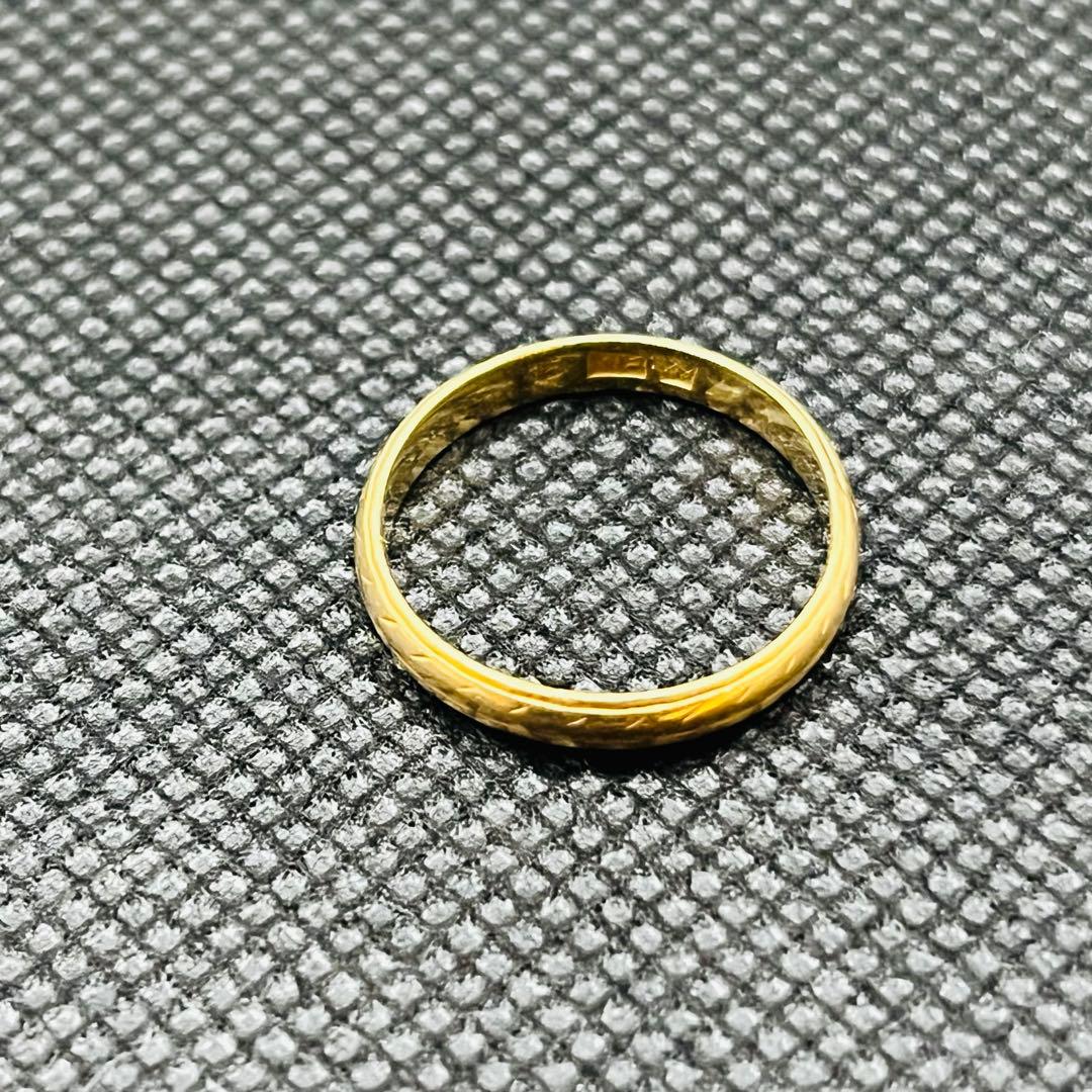 K18 2.3g レトロデザインリング 昭和ヴィンテージ 11号 鑑定済