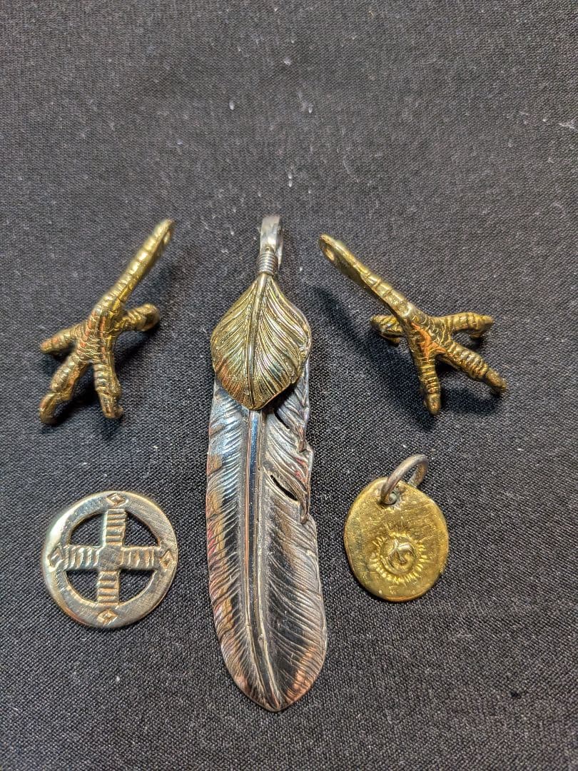 上金特大フェザー・金ホイール・金爪・金メタルセット goro's - goro's金爪先金特大フェザー、金爪金メタル付特大フェザー