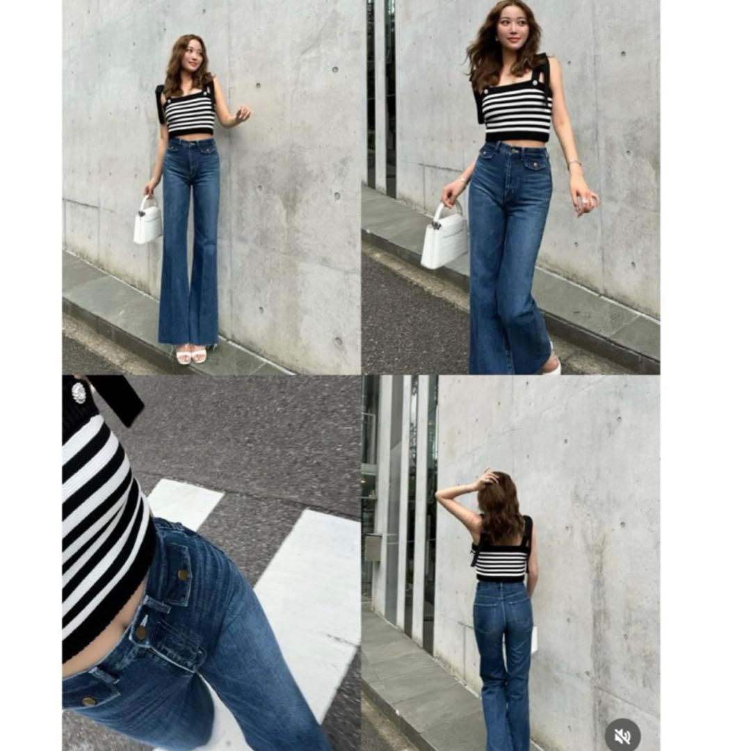 sheller♡OKAYAMA flap pocket flare denim - メルカリ