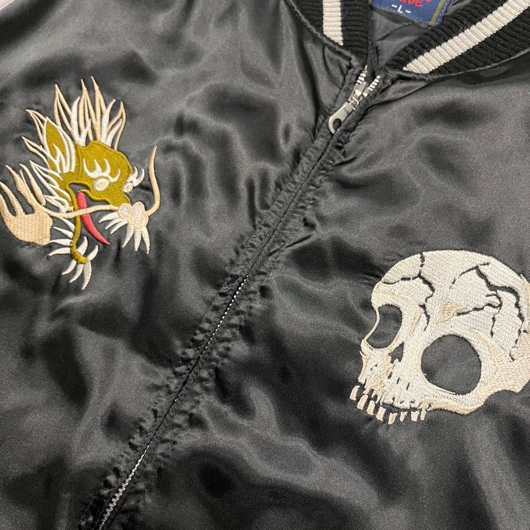 body wave スカジャン スカル ドラゴン ドクロ 龍 刺繍 ヴィンテージ