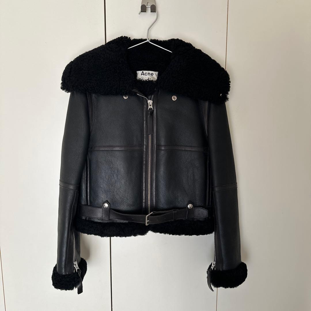 Acne Studios ムートンシアリングレザージャケット Acne Studios - Acne Studios レザーシアリングジャケットの通販 by