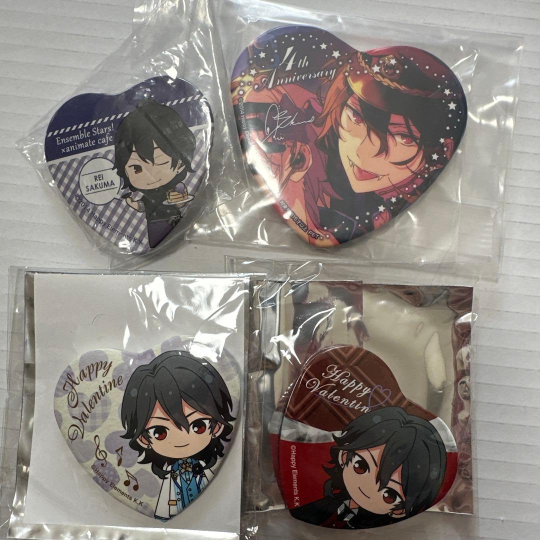あんスタ/朔間零】ハート型缶バッジ4個 - メルカリ