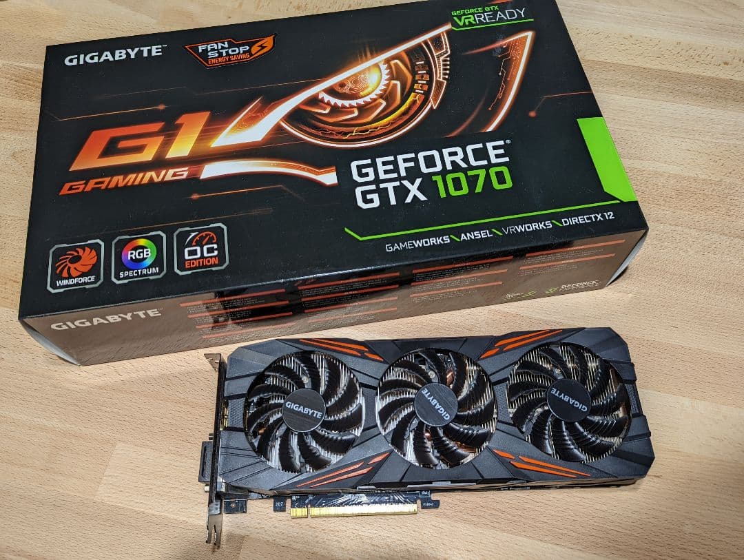 NVIDIA GIGABYTE製 GTX1070 8GB G1 Gaming