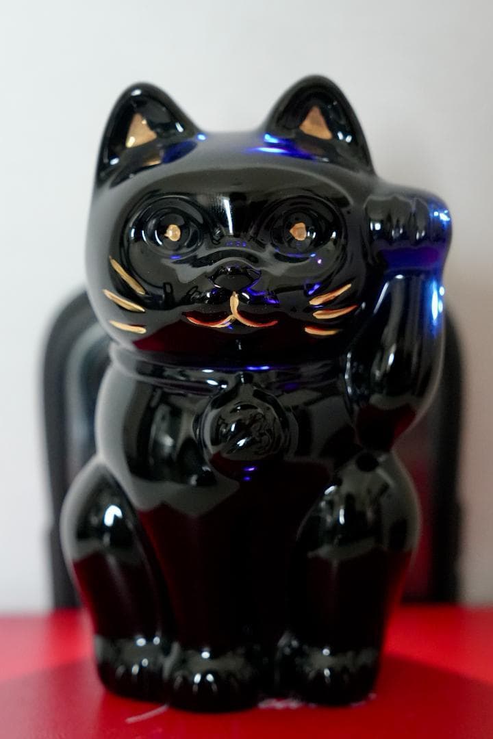 希少！バカラ まねき猫 ミッドナイトブルー 箱付き 美品 バカラ（Baccarat） クリスタル 招き猫 ラッキー キャット