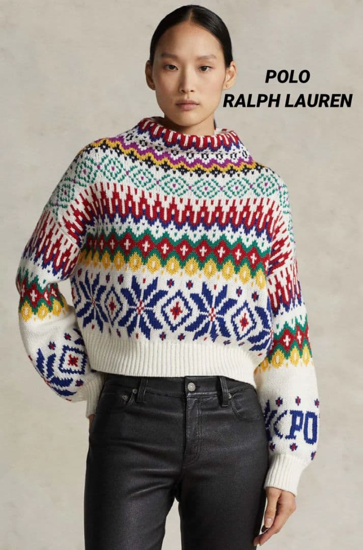 ポロラルフローレン フェアアイル ハイネックセーター ノルディック柄