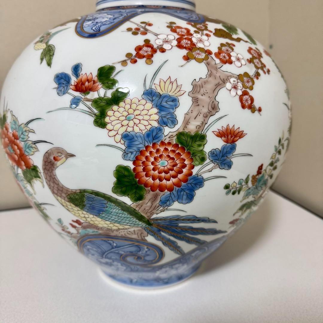 163 高級 伊万里焼 弥左ヱ門 花器 フラワーベース有田焼 花瓶 豪華