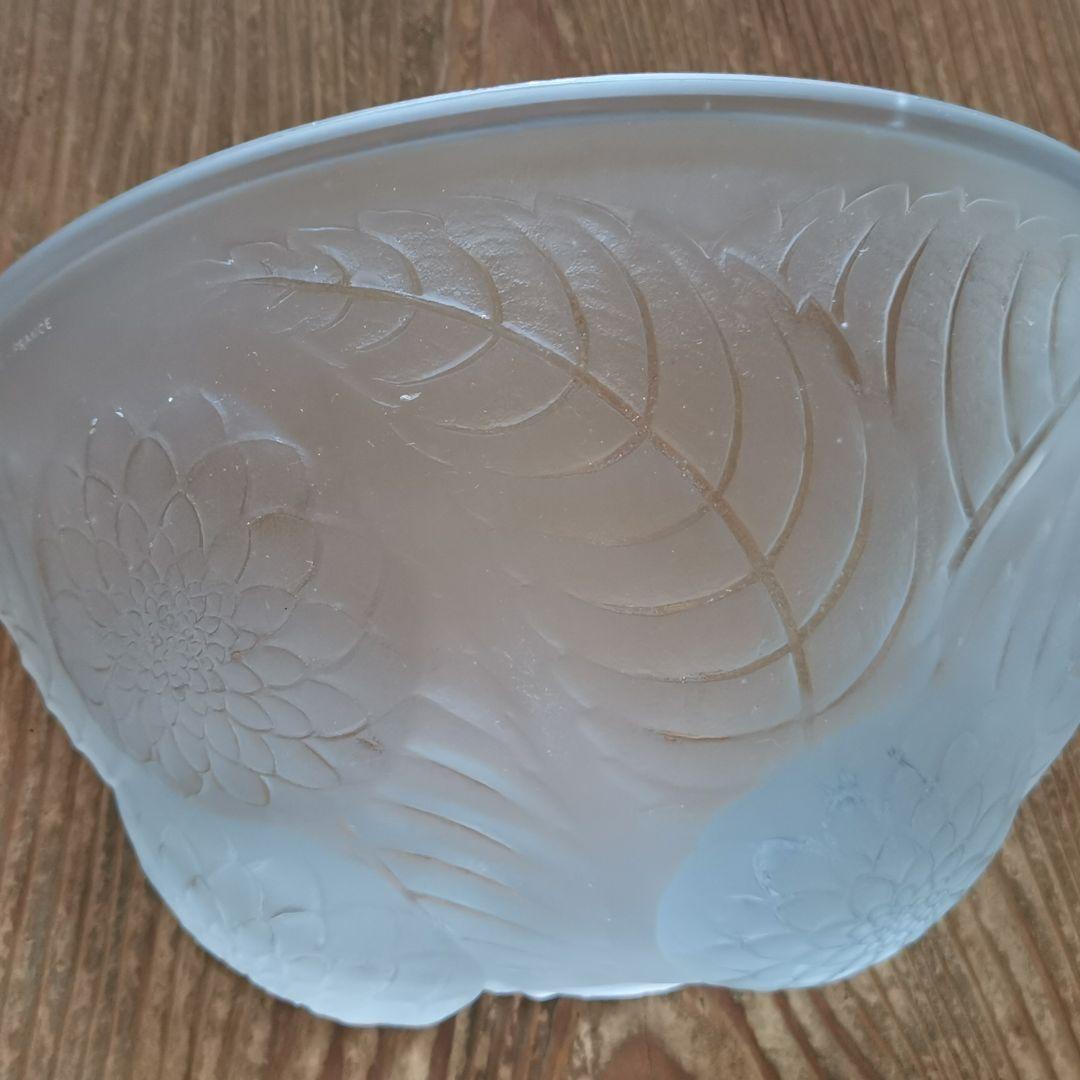 アンティーク ラリック ダリヤ菊紋 ガラスウォールランプシェイド