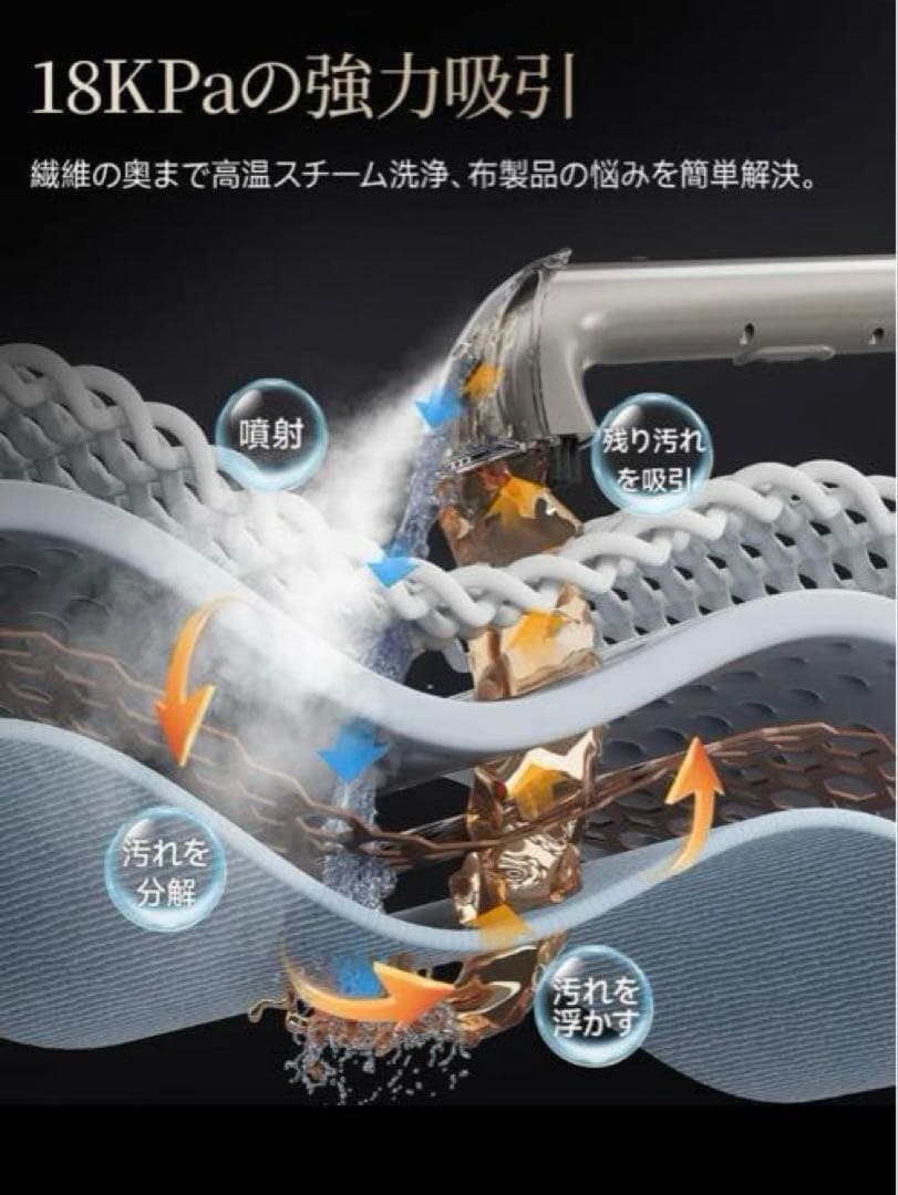 スチームクリーナー 高温 リンサークリーナー 100℃蒸気 60℃加熱