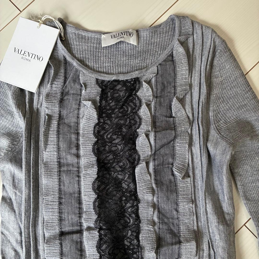 未使用】VALENTINO 薄手チュールニット グレー M（40） - メルカリ