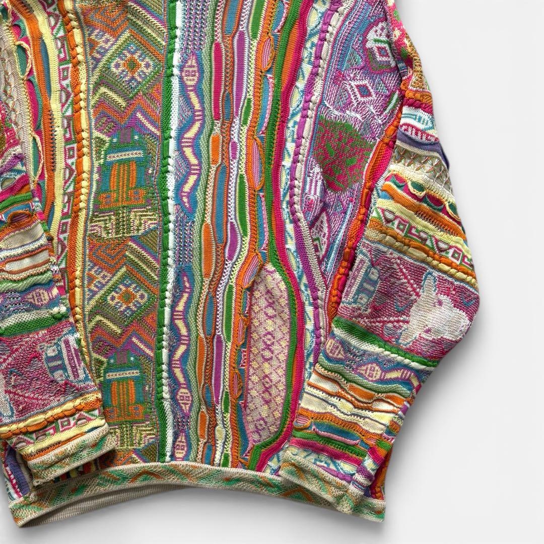 90s≪COOGI／クージー≫3Dニットカーディガン ビートたけしニット