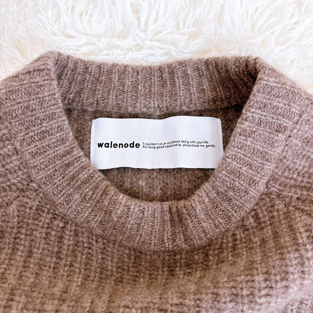 未使用級】WALENODE ヤクウール片畦編み クルーネックセーター ニット