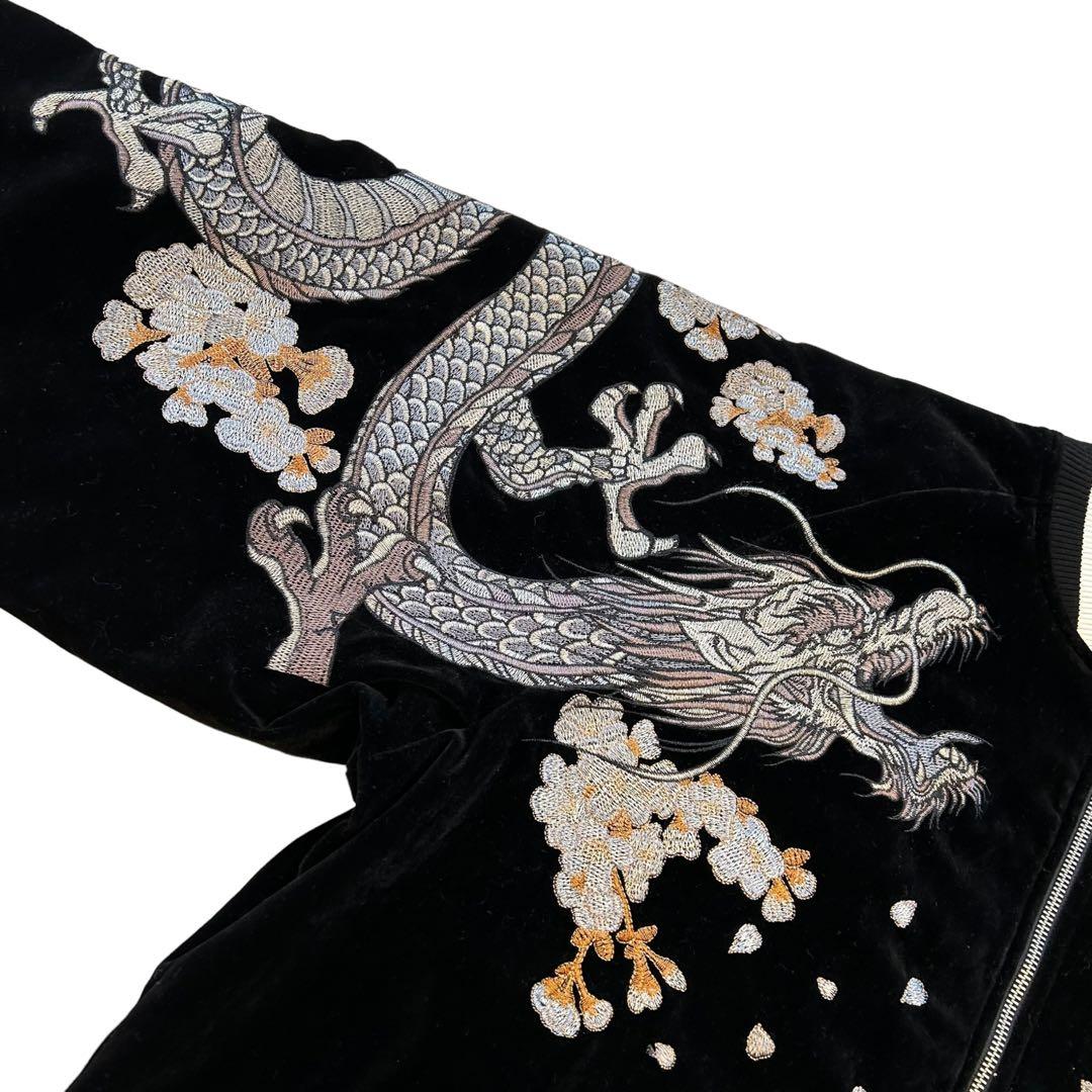 新品タグ付き】鬼デニム ONI DENIM ベロアスカジャン 3XL 黒 龍 - メルカリ