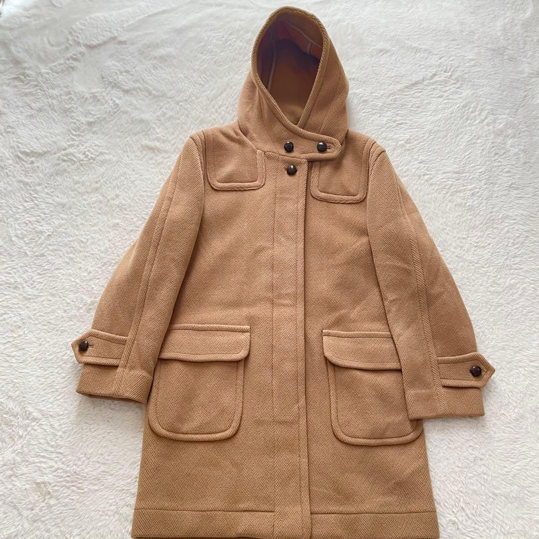 美品✨インバーティア　ダッフルコート　ヘリンボーン　ベージュ　比翼　M相当 美品✨インバーティア ダッフルコート ヘリンボーン ベージュ 比翼 M