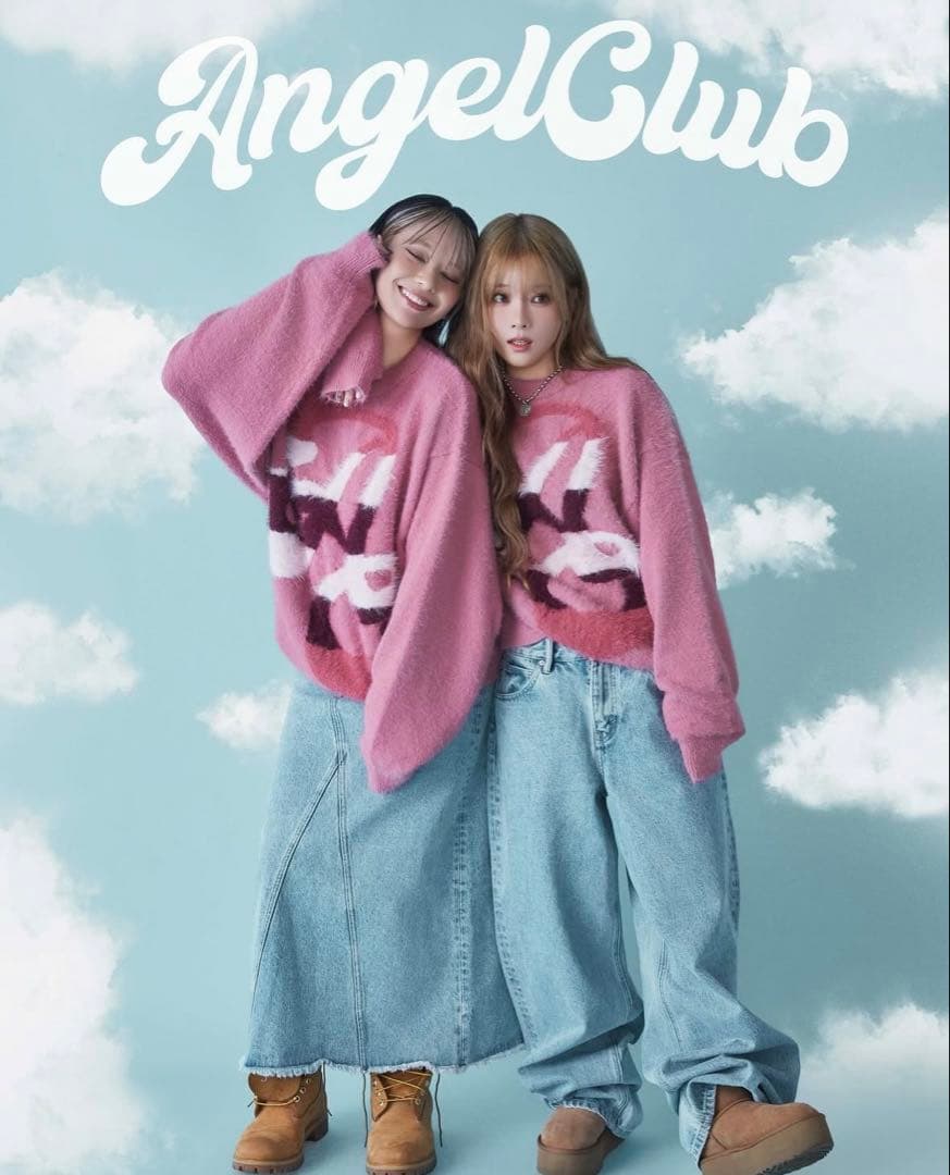 ANGEL オーバーサイズ グラデーションロゴ ニット ピンク ANGEL オーバーサイズ グラデーションロゴ ニット ピンク - メルカリ