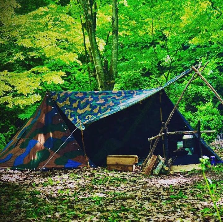 軍幕屋】超希少☆ノルウェー軍幕カモ☆4枚組☆ポールペグフルセット