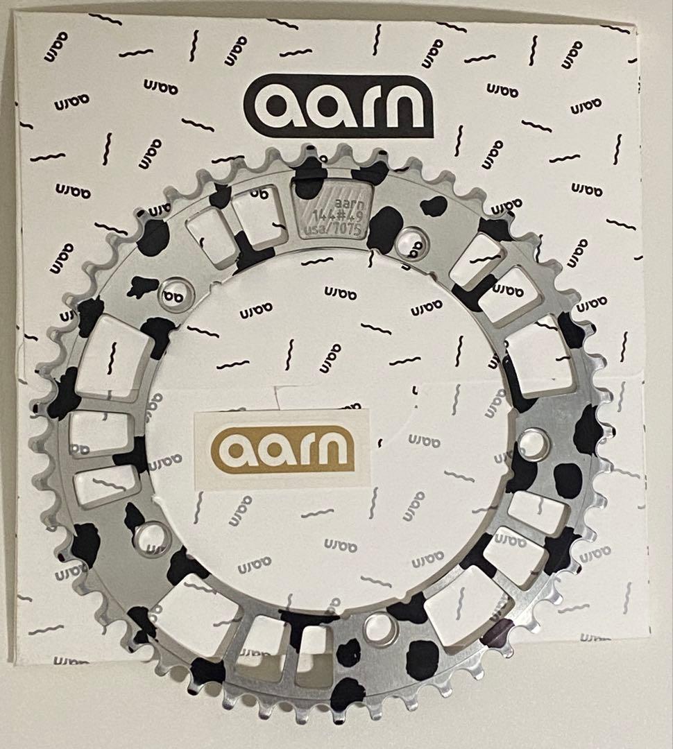 aarn アーロン チェーンリング 厚刃 PCD144 49T シルバー地 黒柄 cycleparadisestore_cps-