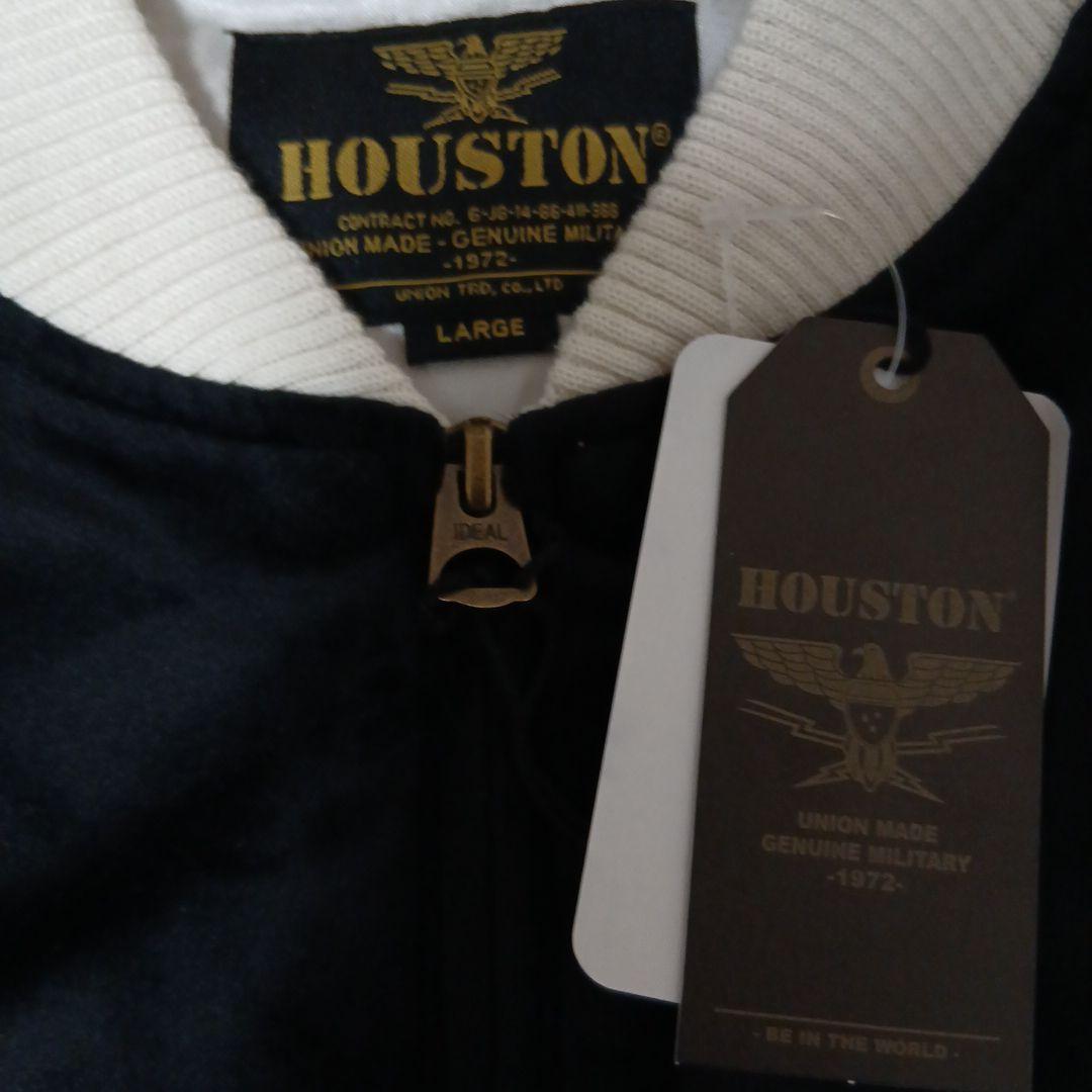 新品HOUSTON ヒューストン 別珍 スカジャン トナカイ 龍 ブラック L