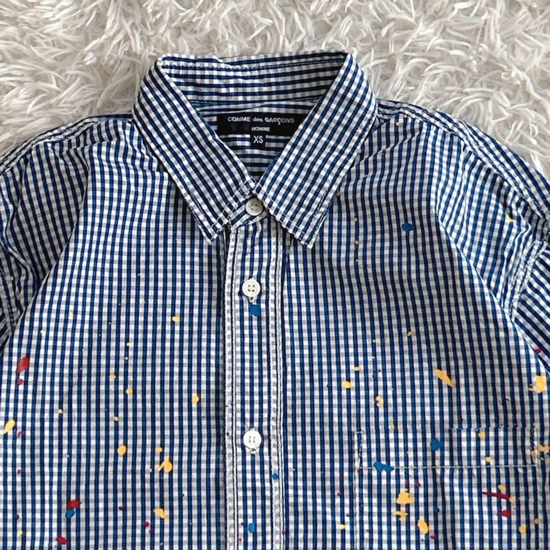 希少品✨ コムデギャルソンオム ペンキ加工 ギンガムチェックロング