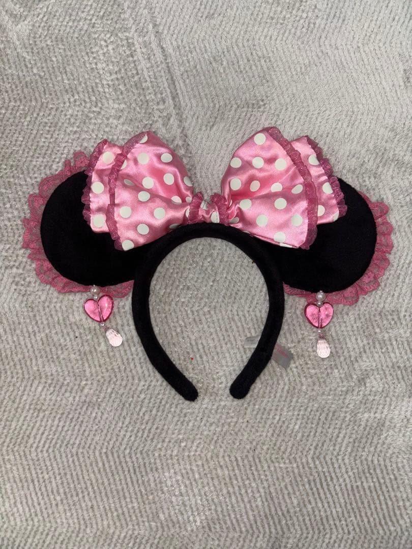 ディズニー ピンク ドット レース イヤリングカチューシャ - メルカリ