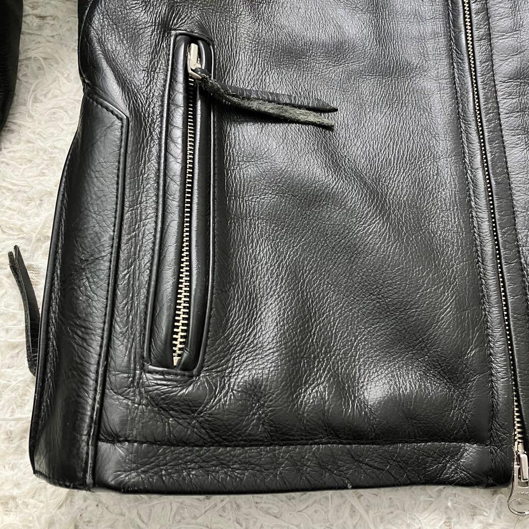 《美品珍品早い者勝ち》y'2 leatherシングルライダース本革リアルレザー