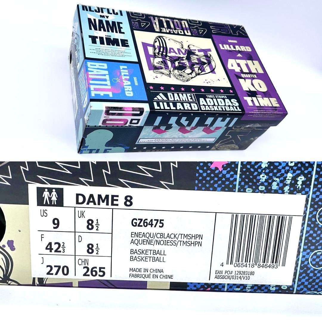 極美品✨アディダス Dame8 \"リスペクト\" バスケットボールシューズ 27