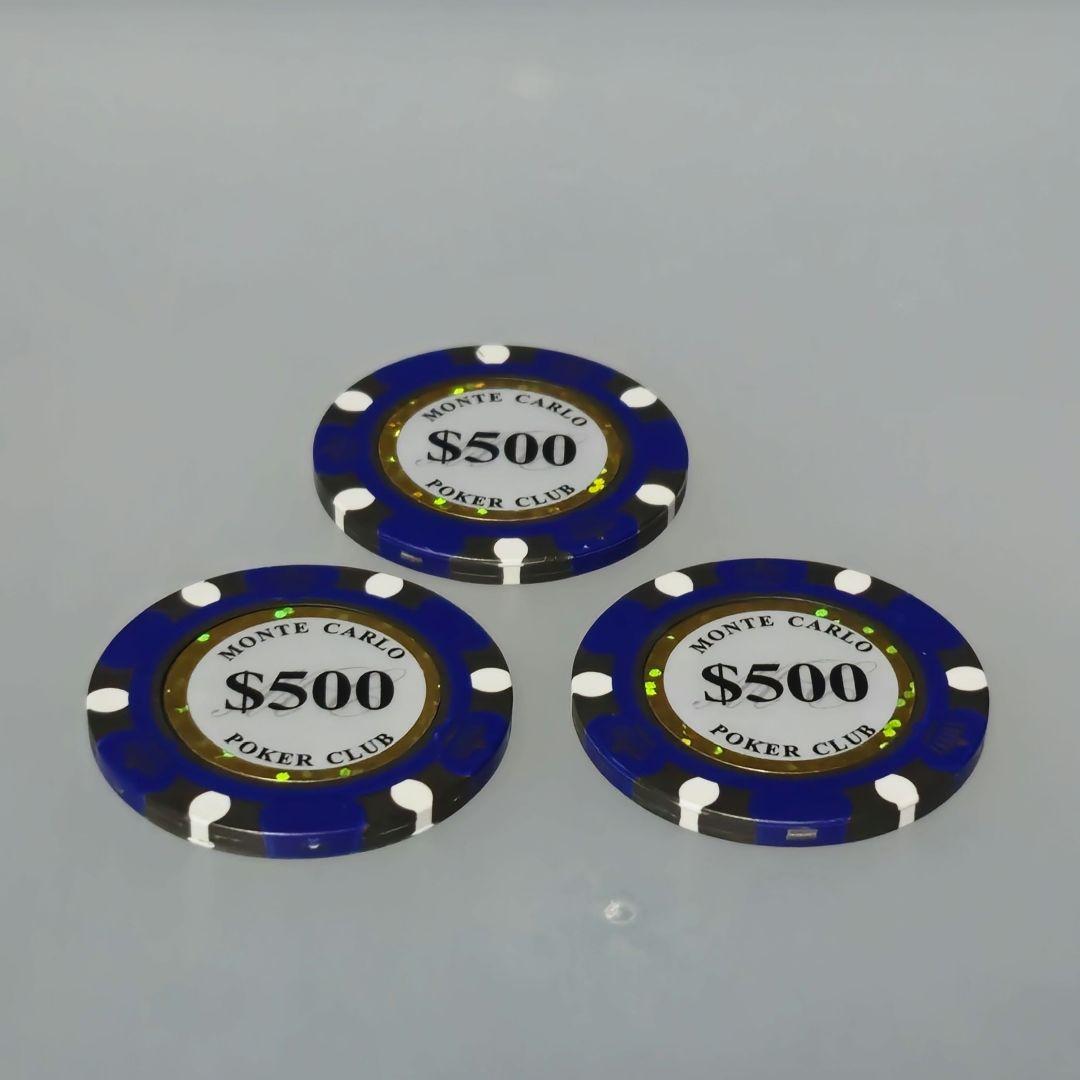 モンテカルロ ポーカーチップ「500点×3枚」、カジノ、ボードゲーム
