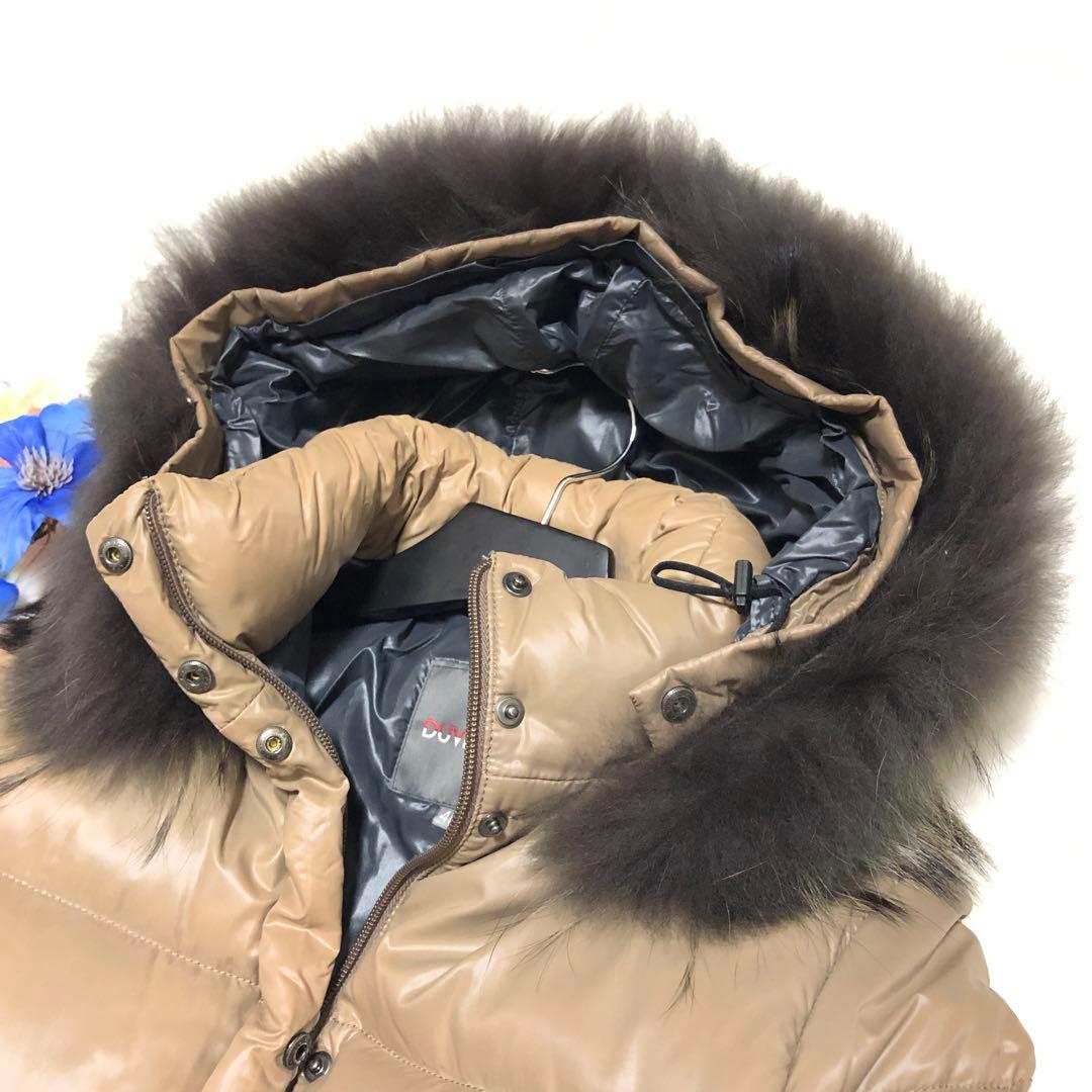 デュベティカ ダウンコート デネブ 3WAY リブ ラクーンファー キャメル