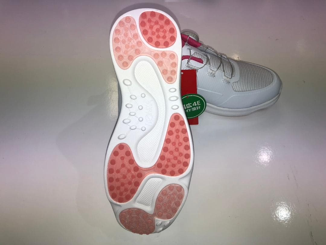 ホンマ ダイヤル式 スパイクレスシューズ U WHITE/PINK 24.5cm