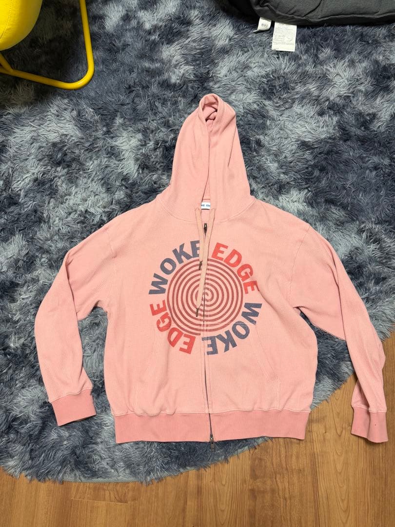 WOKE EDGE ピンク サーマルジップパーカー - メルカリ