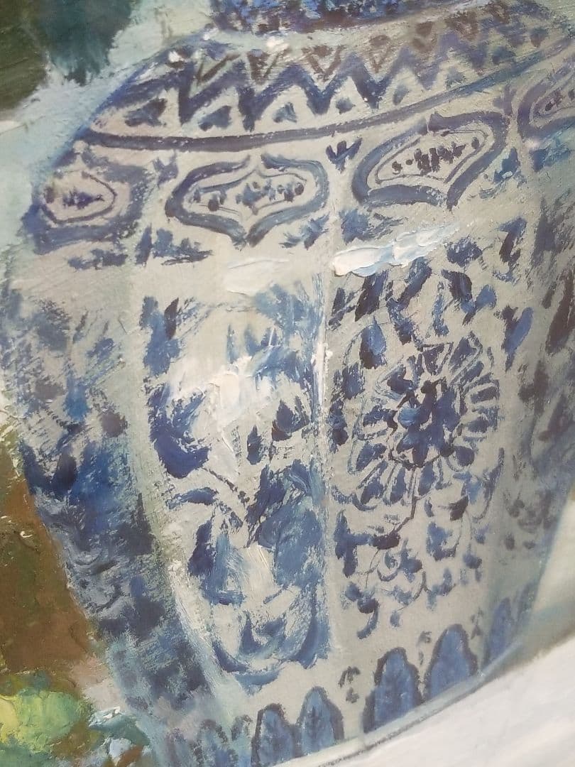 窓辺の薔薇 堀哲夫 黄色のバラの油彩画 大作 - メルカリ