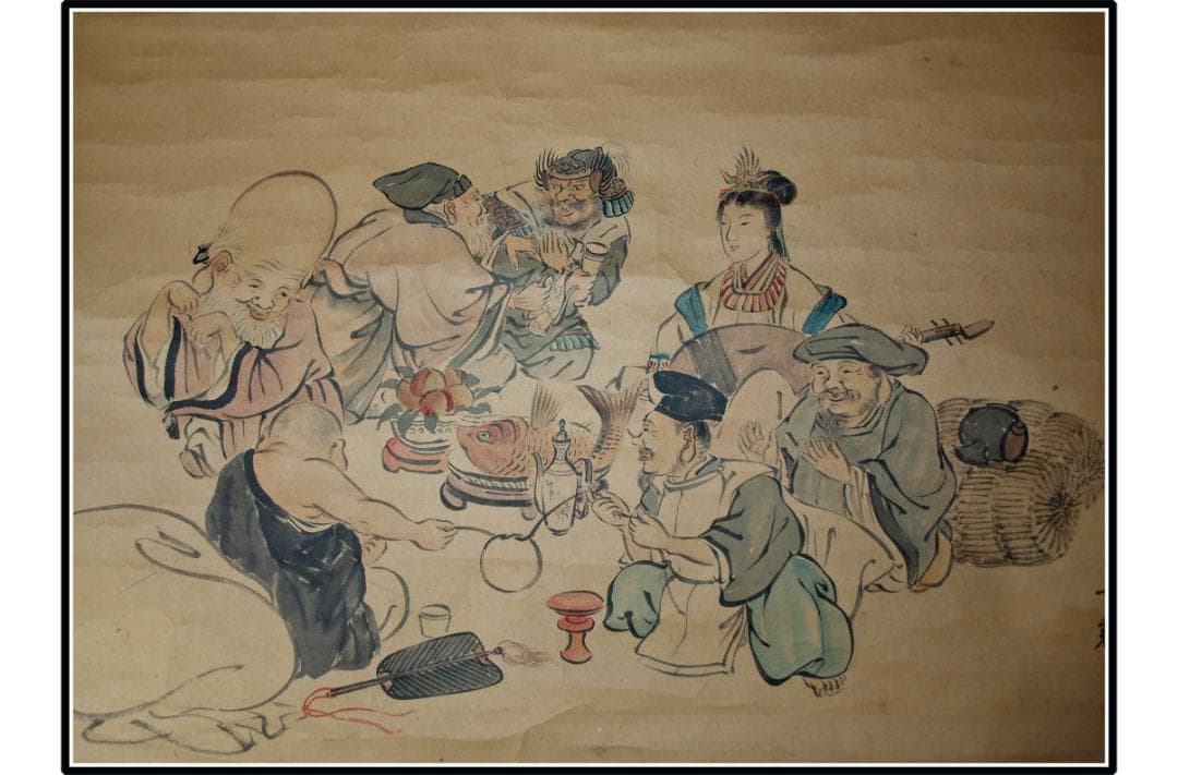 古民家整理品　日本江戸時代肉筆掛け軸そ※1激安骨董品 X1013C3-2