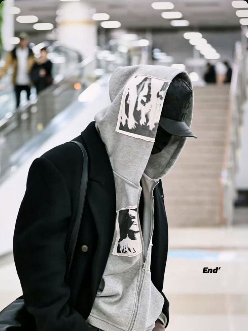 bastard】PUNK PRINT APPLIQUE HOODIE ニキ着用 - メルカリ