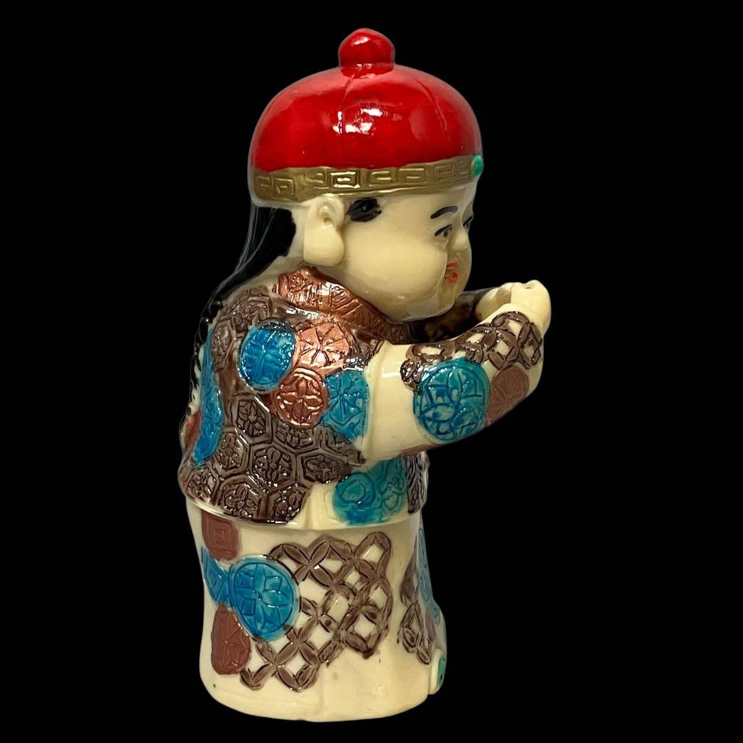 中国陶器】縁起物 福禄寿 男の子 女の子 フィギュア 陶器人形 置物