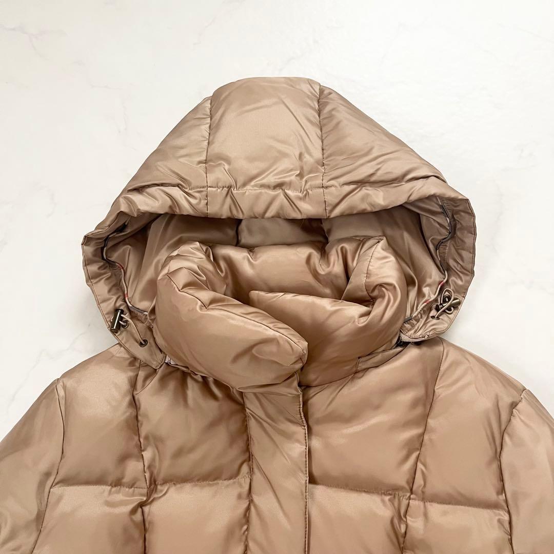 美品 バーバリーロンドン ダウンコート ロング ベージュ ノバチェック