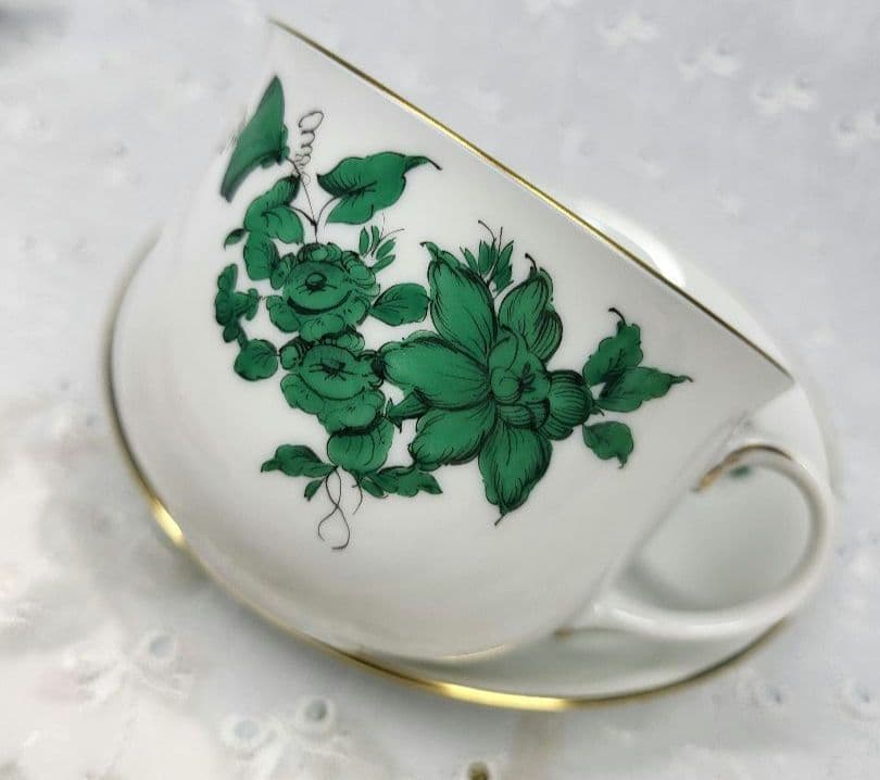 未使用近✨アウガルテン マリアテレジア カップ&ソーサー グリーンバラ