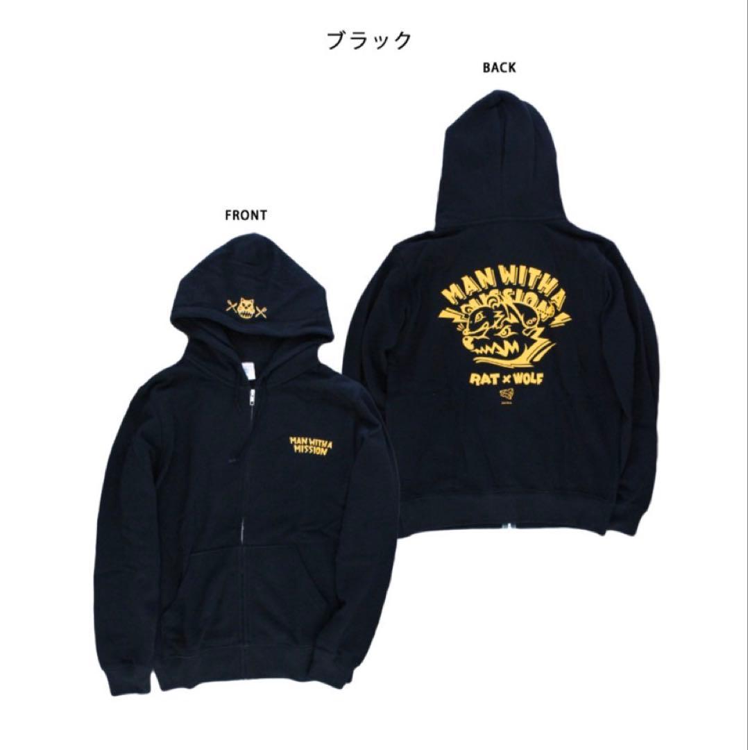 マンウィズ　干支パーカー　ねずみ年 ブラック　ＸＬ