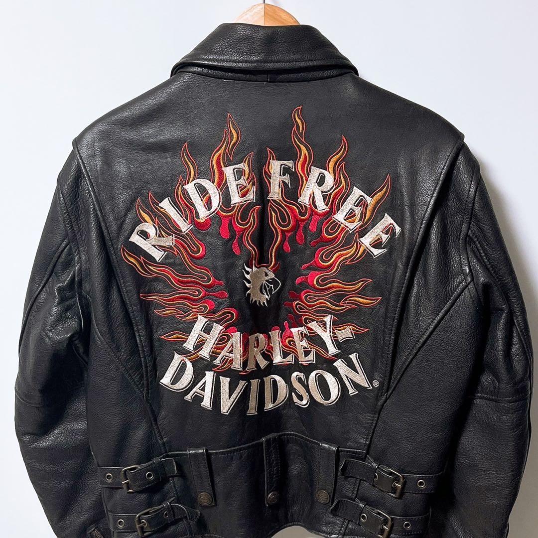 ハーレーダビッドソン レザージャケット ファイアー 刺繍 2583 - メルカリ