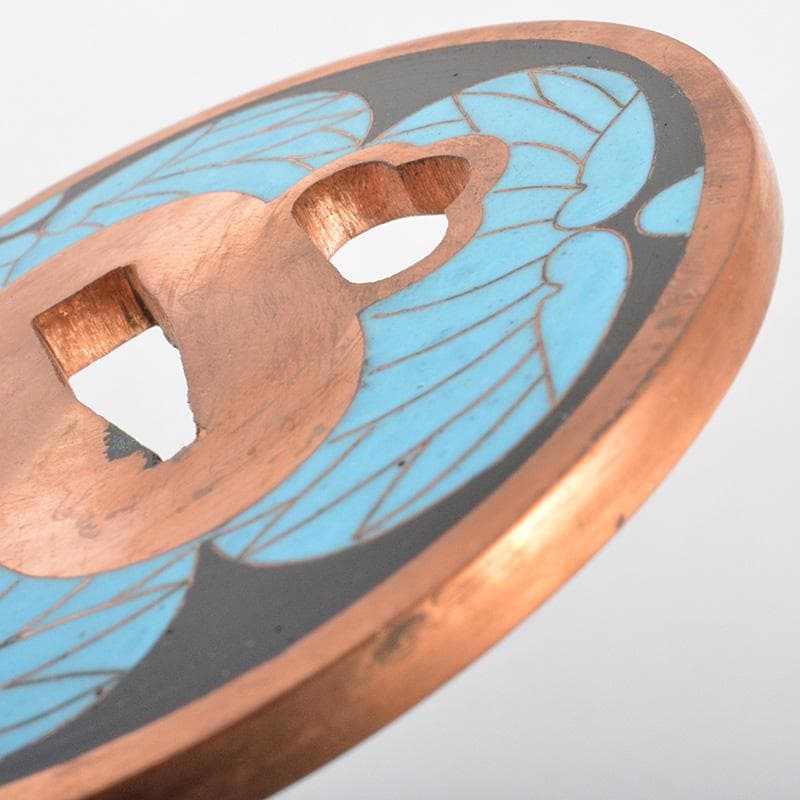 Gojyo 様専用武具 刀装具 銅地 七宝三葉葵紋鍔 一對 桐箱付 C 7262