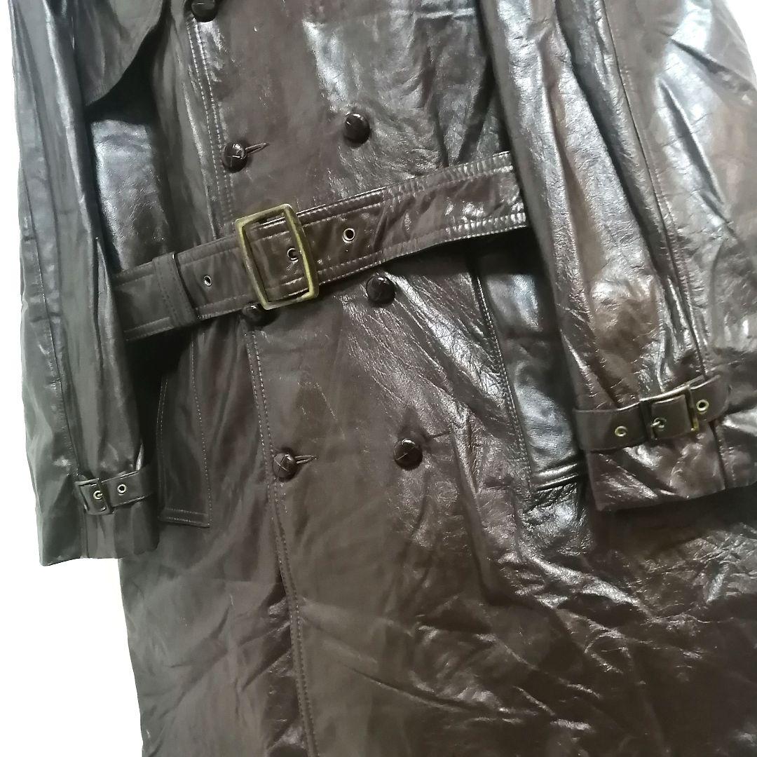 70s カウレザーコート USA製 ウエスタン ヒッピー ロングコート - メルカリ